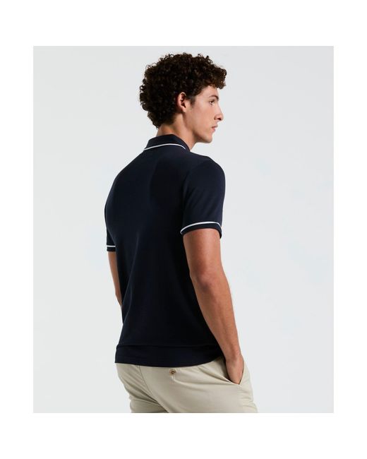 Original Penguin Blue Earl Pique Polo Shirt In Dark Sapphire for men
