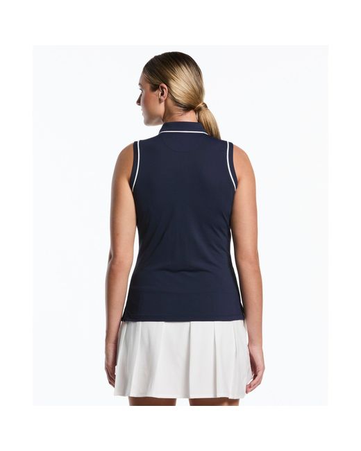Original Penguin Blue Women's Veronica Sleeveless Golf Polo In Black Iris for men
