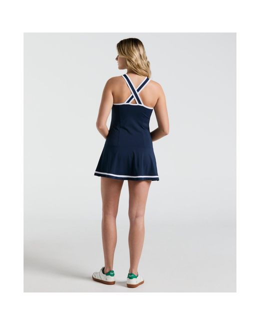 Original Penguin Blue Women's Colour Block Tennis Dress In Black Iris for men