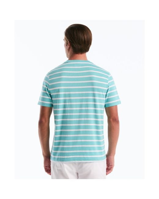 Original Penguin Blue Breton Striped T-shirt In Aquarelle for men