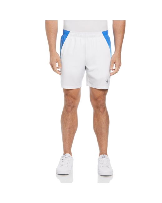 Original Penguin Blue Ombre Tennis Ball Performance Tennis Shorts In Bright White for men