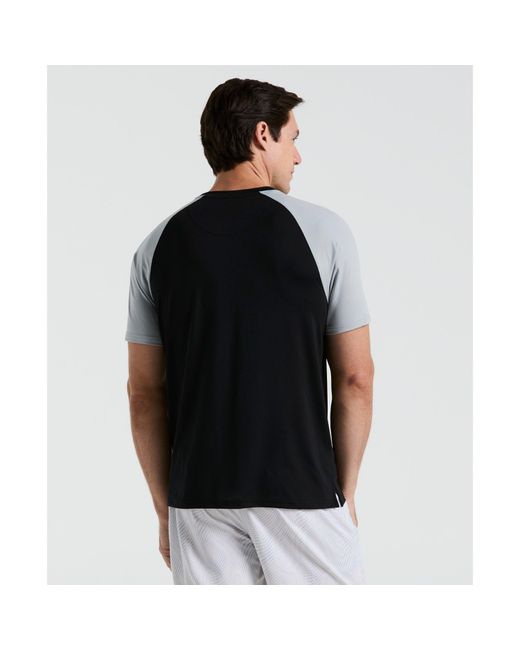 Original Penguin Black Blocked Performance Tennis T-shirt In Caviar for men
