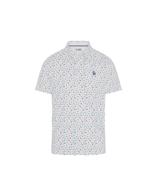 Original Penguin Sake-tini Print Golf Polo In Bright White for men