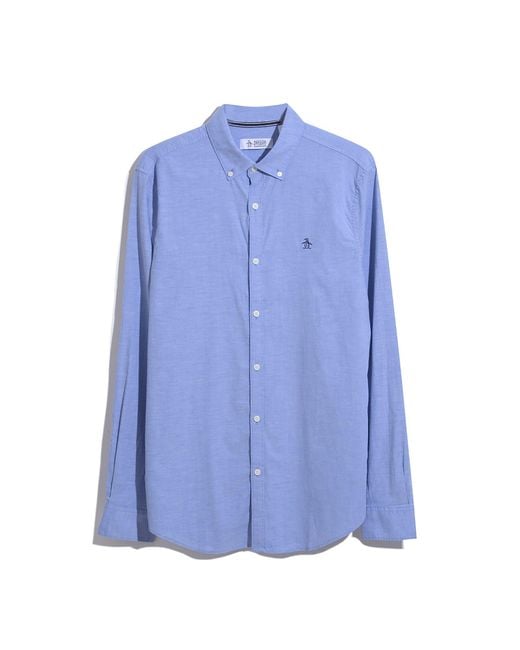 Original Penguin Oxford Shirt In Amparo Blue for men