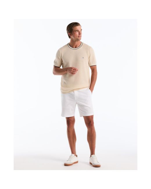 Original Penguin Natural Ribbed Sweater T-shirt In Birch for men