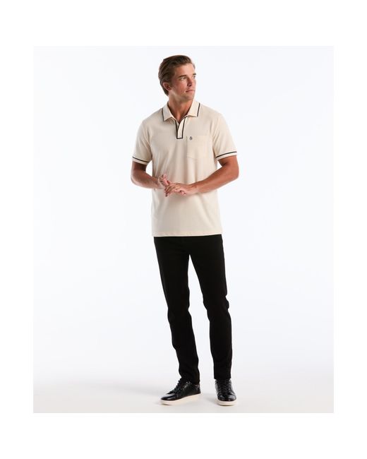 Original Penguin White Earl Pique Polo Shirt In Birch for men