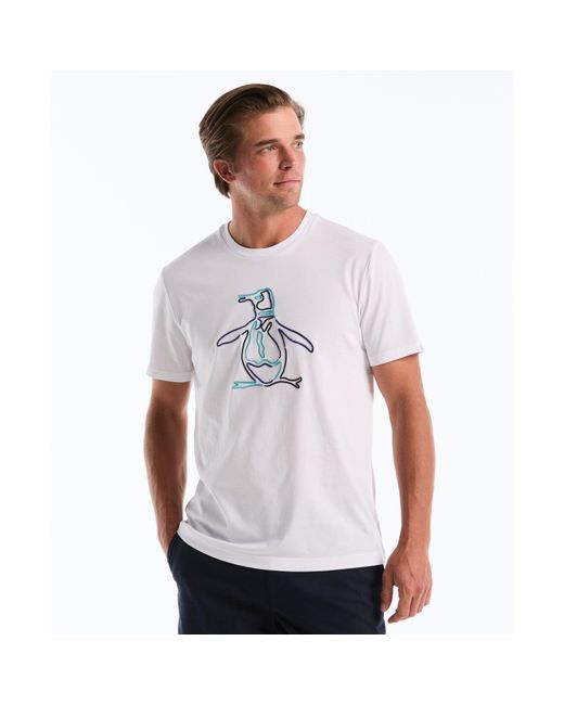 Original Penguin Outline Pete Graphic T-shirt In Bright White for men