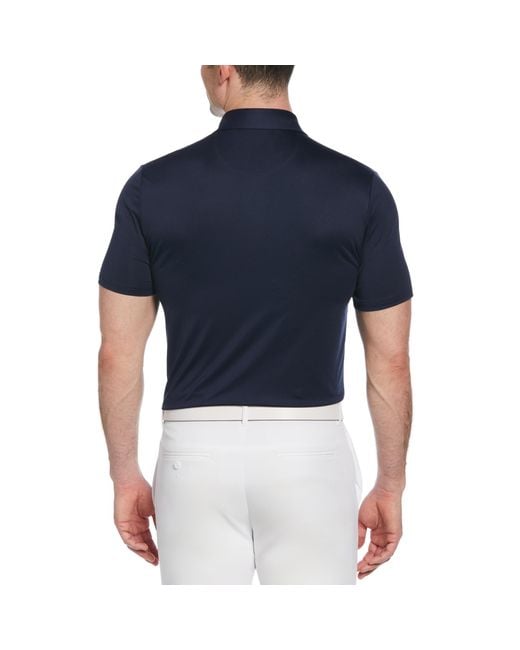 Original Penguin Blue Original Block Design Short Sleeve Golf Polo Shirt In Black Iris for men
