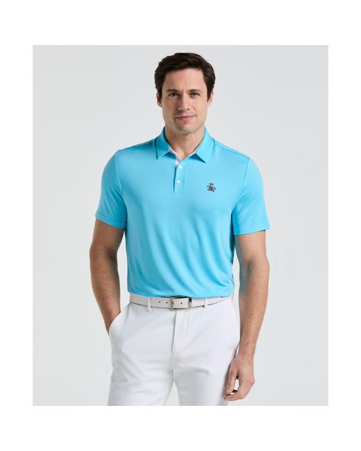 Original Penguin Blue Original Block Design Golf Polo Shirt In Aquarius for men