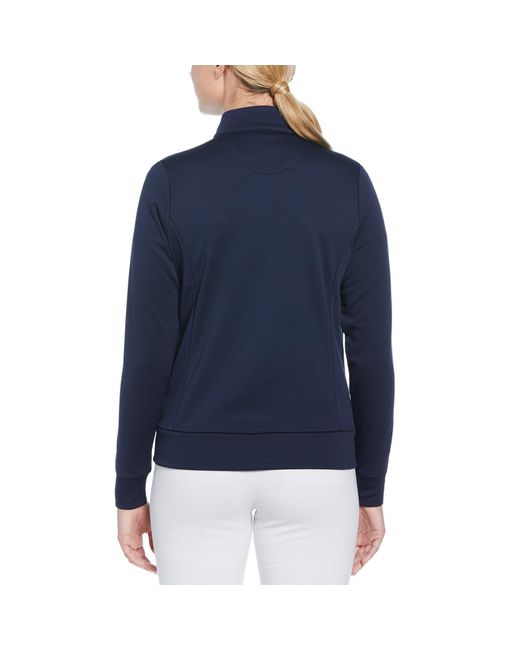 Original Penguin Blue Women's Full Zip Golf Jacket With Piping In Black Iris for men