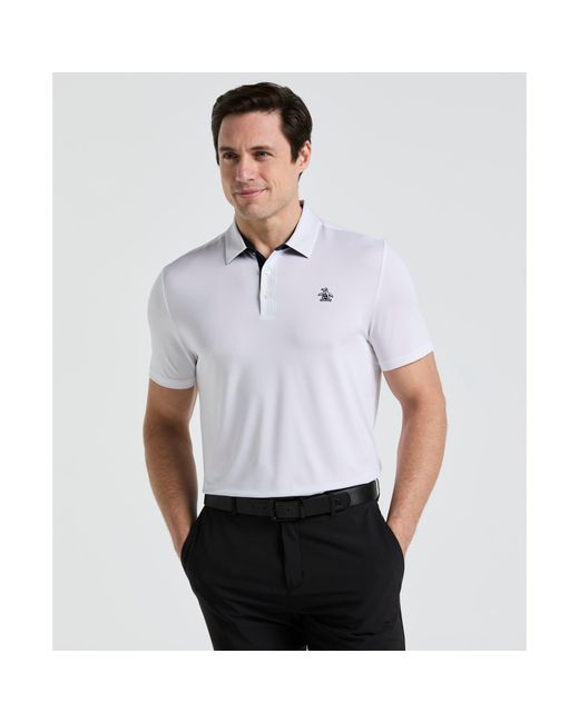 Original Penguin Original Block Design Golf Polo In Bright White for men