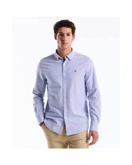 Original Penguin Oxford Shirt In Amparo Blue for men