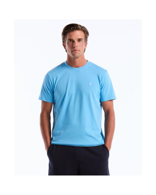 Original Penguin Pin Point Embroidered Logo T-shirt In Bonnie Blue for men