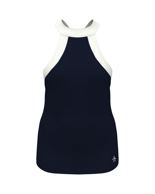 Original Penguin Tennis Criss Cross Halter Top in Blue | Lyst