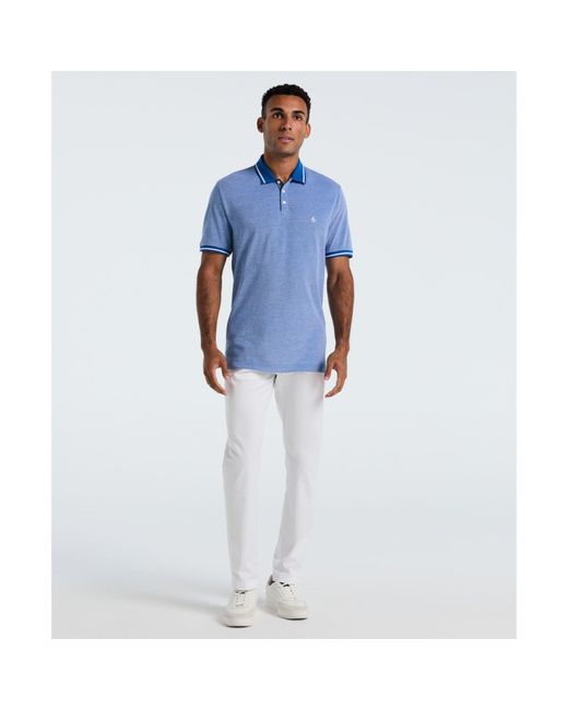 Original Penguin Birdseye Pique Tipped Polo Shirt In Classic Blue for men