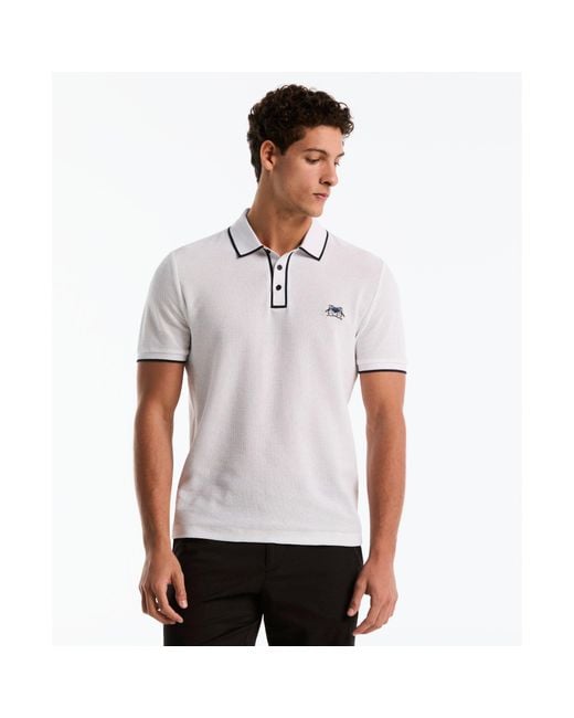 Original Penguin Earl Mesh Pride Polo Shirt In Bright White for men