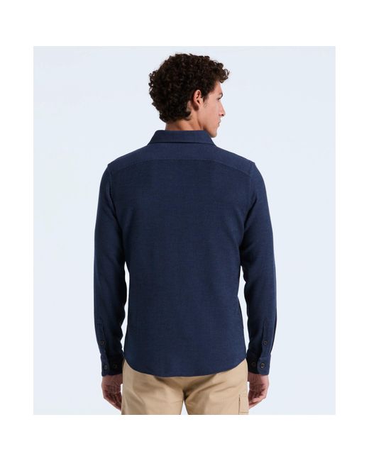 Original Penguin Blue Double Weave Overshirt In Dark Sapphire for men