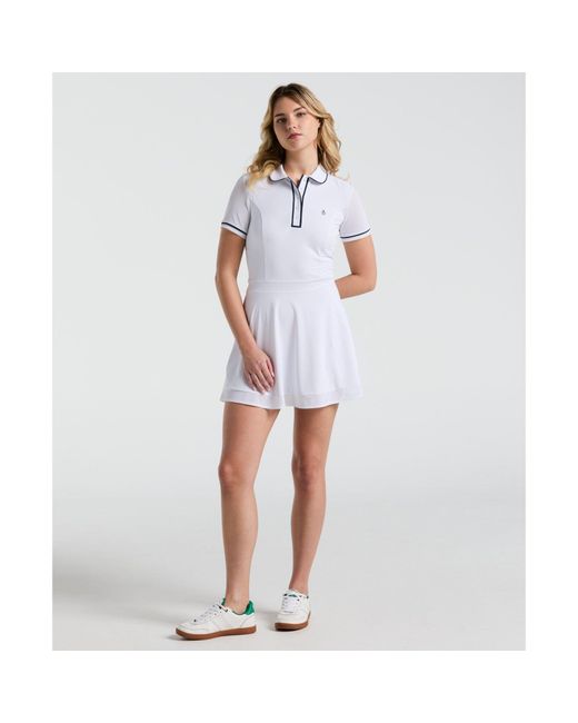 Original Penguin Women's Veronica Short Sleeve Dress In Bright White