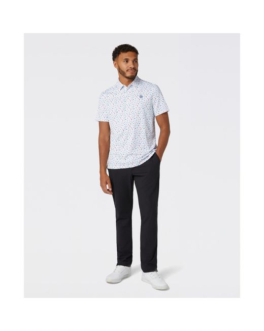 Original Penguin Sake-tini Print Golf Polo In Bright White for men