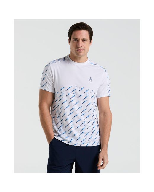 Original Penguin Performance Tennis Ball Block T-shirt In Bright White for men