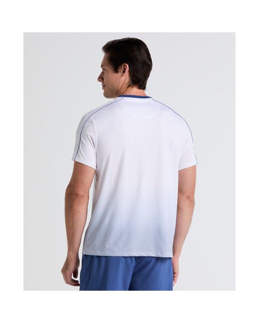 Original Penguin Ombre Net Graphic Performance Tennis T-shirt In Bright White for men