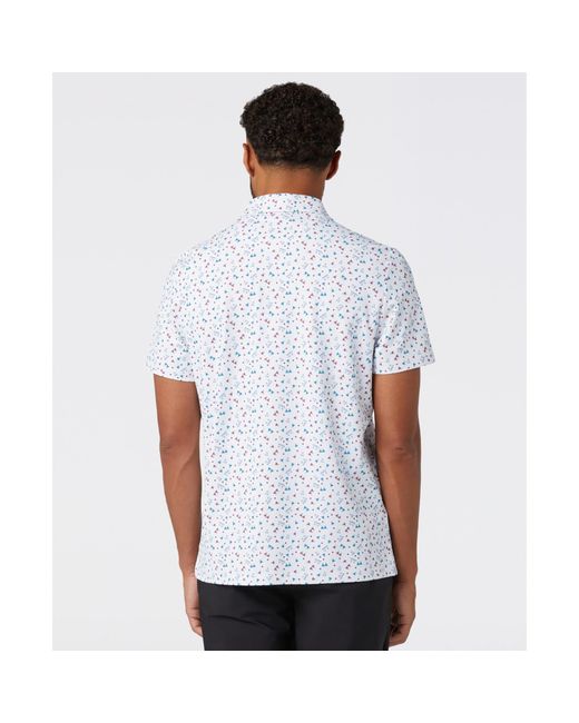 Original Penguin Sake-tini Print Golf Polo In Bright White for men