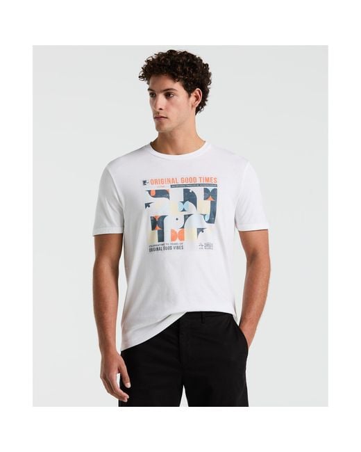Original Penguin Good Times Graphic T-shirt In Bright White for men