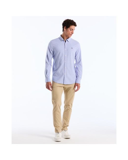 Original Penguin Oxford Shirt In Amparo Blue for men