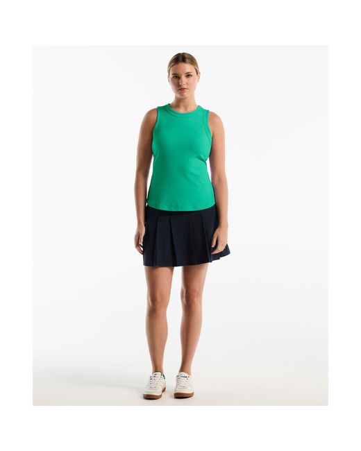 Original Penguin Green Women's Ribbed Tennis Tank Top In Emerald for men