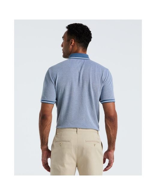 Original Penguin Birdseye Pique Tipped Polo Shirt In Copen Blue for men