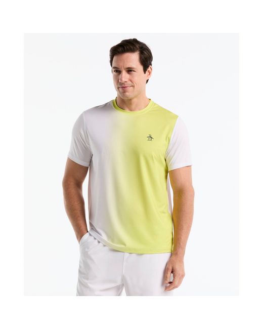 Original Penguin Green Vertical Ombre Tennis T-shirt In Sulphur Spring for men