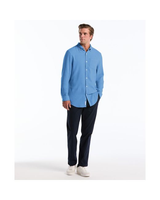Original Penguin Waffle Dobby Shirt In Copen Blue for men
