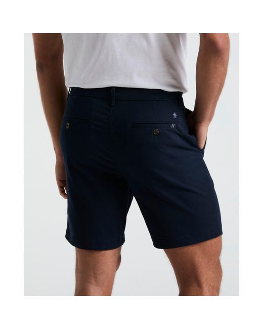 Original Penguin Blue Chino Shorts In Dark Sapphire for men