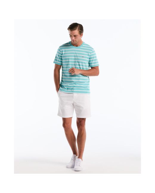 Original Penguin Blue Breton Striped T-shirt In Aquarelle for men