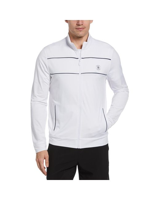 Original Penguin Essential Tennis Track Jacket In Bright White for men