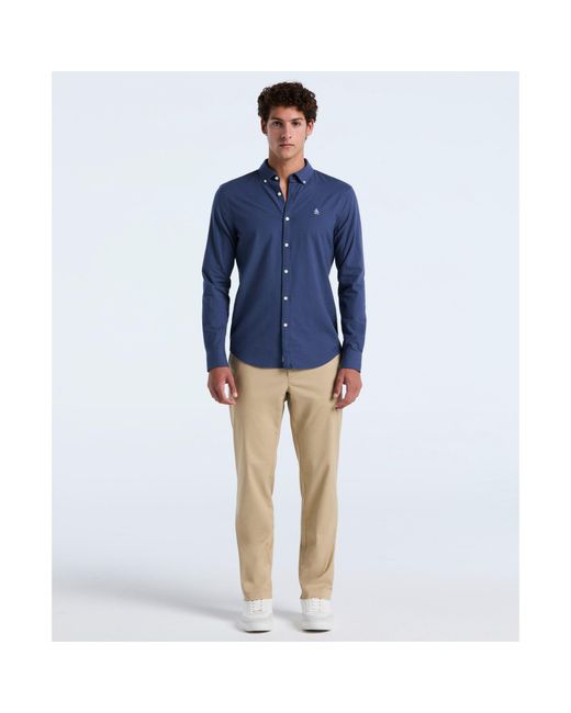 Original Penguin Blue Oxford Shirt In Sargasso Sea for men