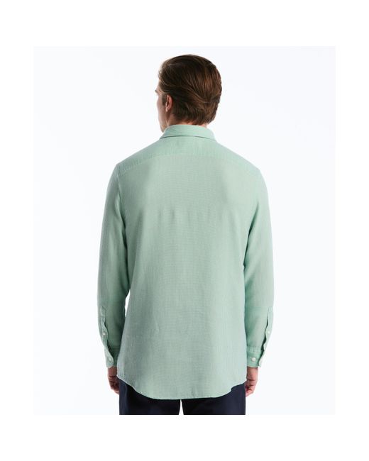 Original Penguin Green Waffle Dobby Shirt In Hemlock for men