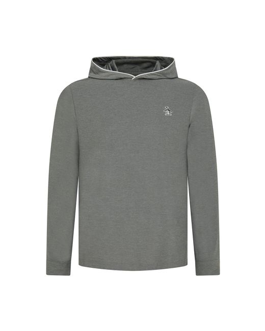 Original Penguin Gray Earl Performance Golf Hoodie In Quiet Grey Heather for men
