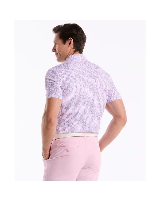 Original Penguin Purple Colour Theory Gingham Golf Polo In Pirouette for men
