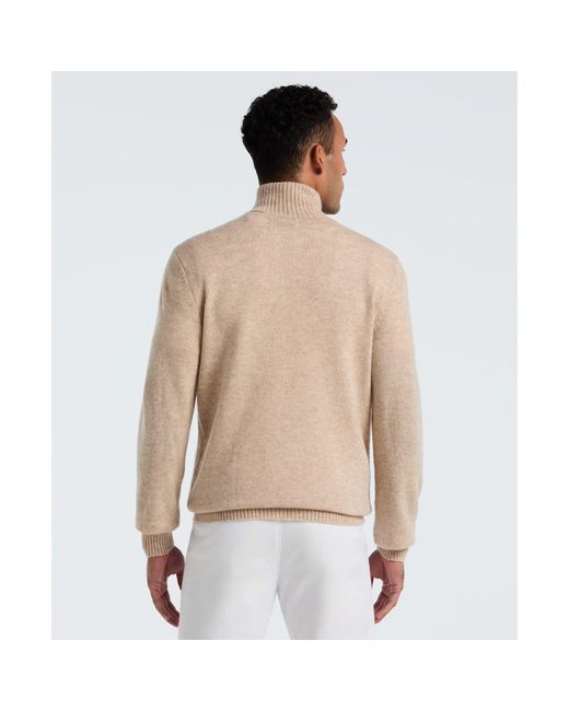 Original Penguin Natural Lambswool Quarter Zip Sweater In Birch for men
