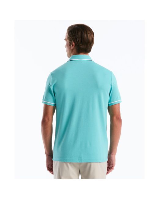 Original Penguin Blue Earl Pique Polo Shirt In Aquarelle for men