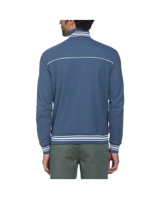 Original Penguin Blue Double Knit Coolmax® Track Jacket In Bering Sea for men
