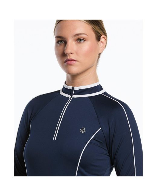 Original Penguin Blue Women's Sun Protection Top In Black Iris for men