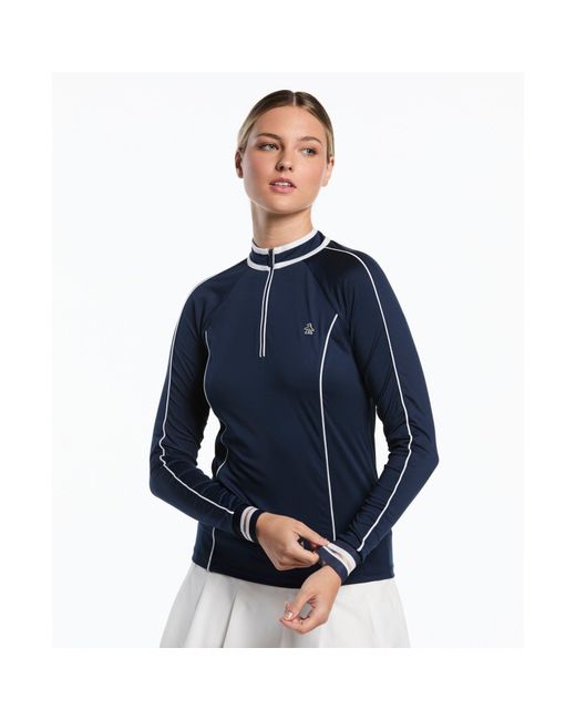 Original Penguin Blue Women's Sun Protection Top In Black Iris for men