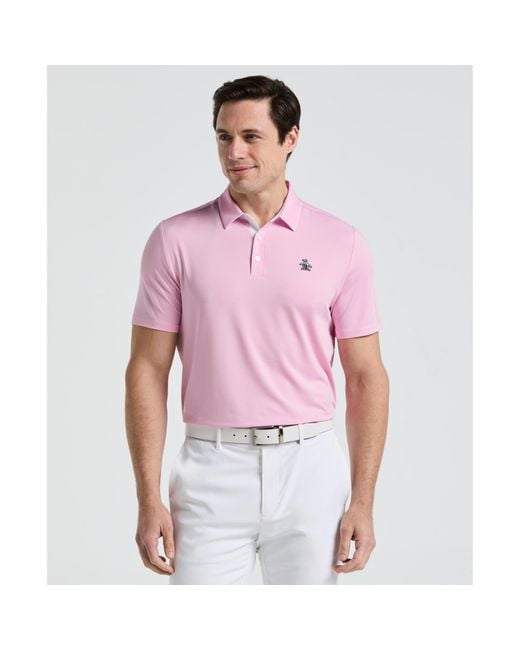 Original Penguin Red Original Block Design Golf Polo Shirt In Lilac Sachet for men