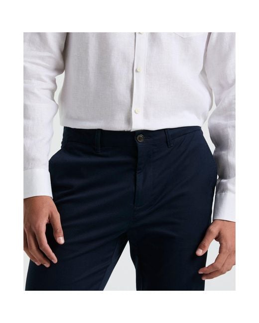 Original Penguin Gray Slim Fit Chinos In Dark Sapphire for men