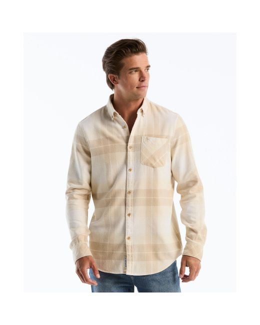 Original Penguin Natural Lightweight Plaid Flannel Shirt In Birch for men