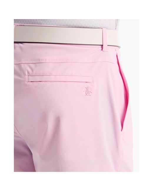 Original Penguin Red The Player 9" Golf Shorts In Pirouette for men