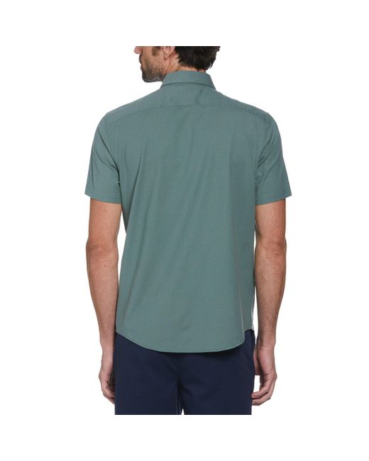 Original Penguin Green Ecovero Short Sleeve Oxford Shirt In Laurel Wreath for men