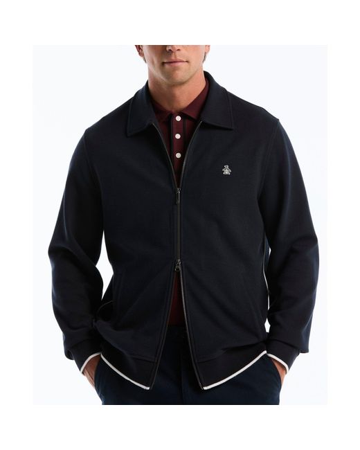 Original Penguin Black Piped Track Jacket In Dark Sapphire for men